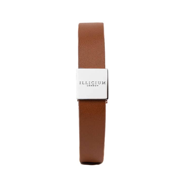 Kingshood Leather Bracelet (Brown Silver) for wholesale by Illicium London