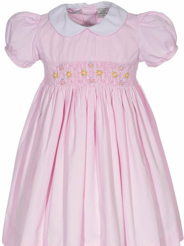 Toddler Girl Pink Picque Classic Pink Dress for wholesale by Julius Berger & Carriage Boutique