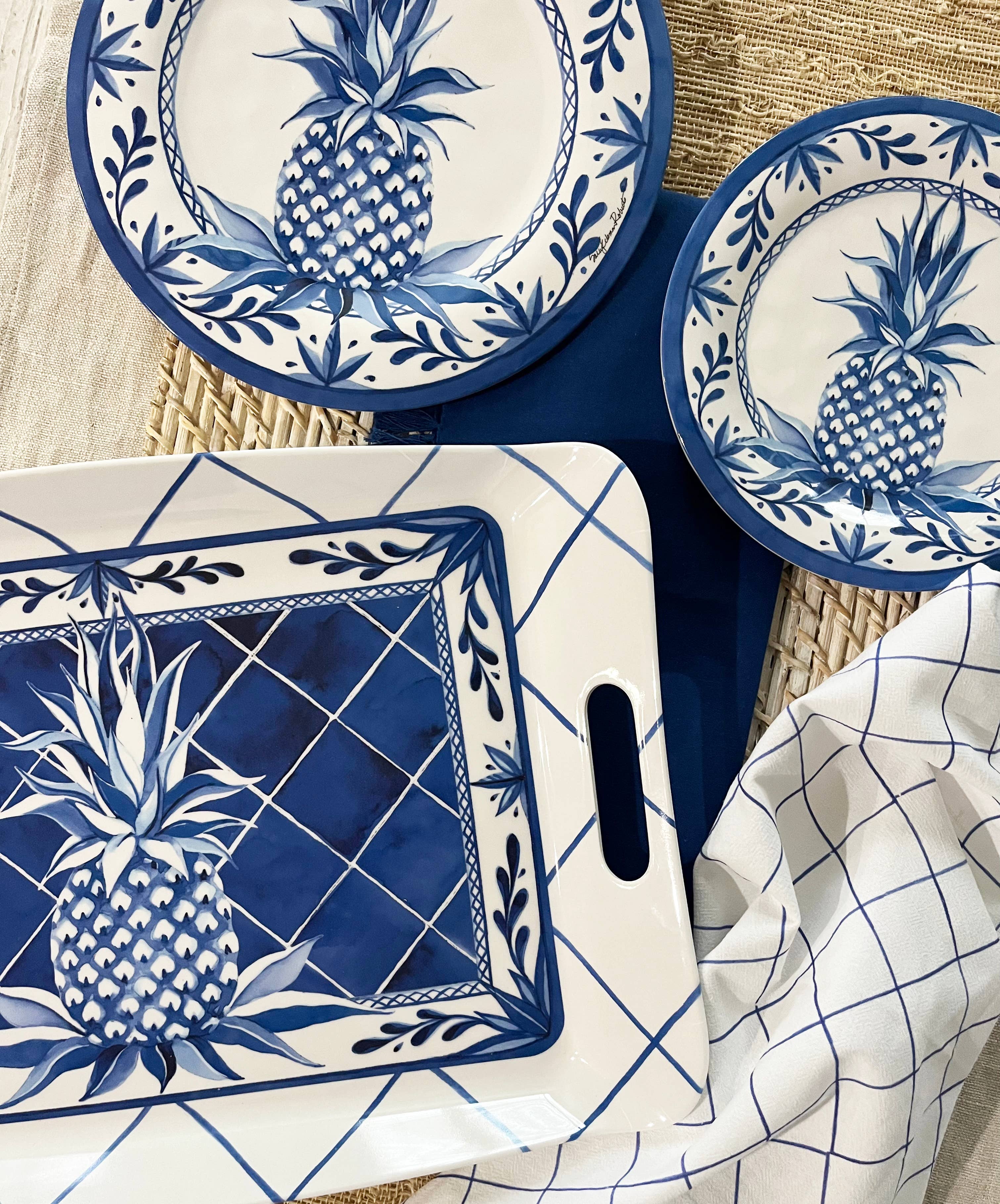 Bamboo Table - Wholesale Salad Plate - Blue Pineapple Bamboo Salad/Appetizer/Dessert Plate9
