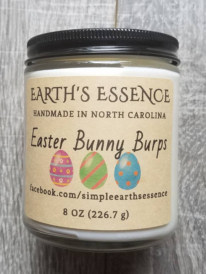 Bougie en cire de soja 8 oz Rots de Lapin de Pâques pour la vente par Earth's Essence