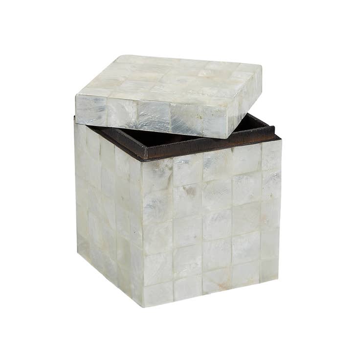 HS Seashells - Wholesale Bathroom Accessory Set - White Tiled Capiz Shell 7PC Bathroom Set7