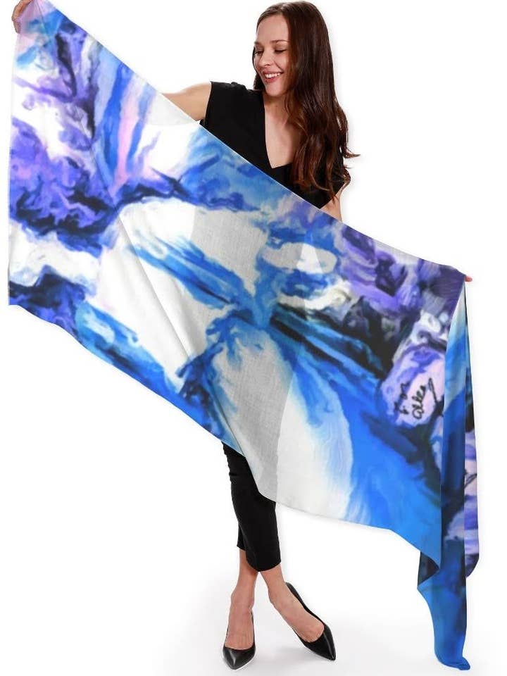"Alee" Cashmere Silk Scarf for wholesale by Lady Barbara Pinson Artist