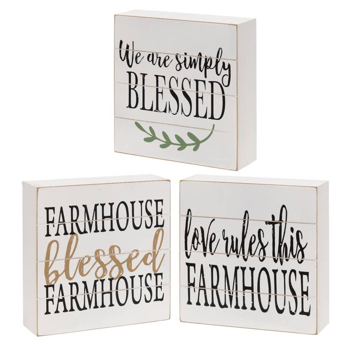 Col House Designs - Wholesale Sign - Farmhouse Shiplap Box Sign 3/Assorted