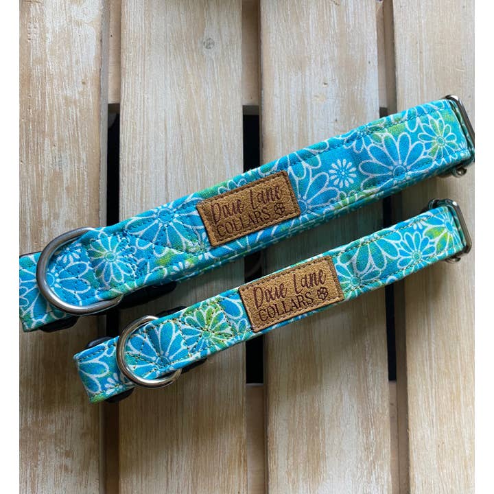 Dixie Lane Collars - Wholesale Pet collar – Dog - Teal Daisy Dog Collar, Spring/Summer, Dixie Lane Collars1