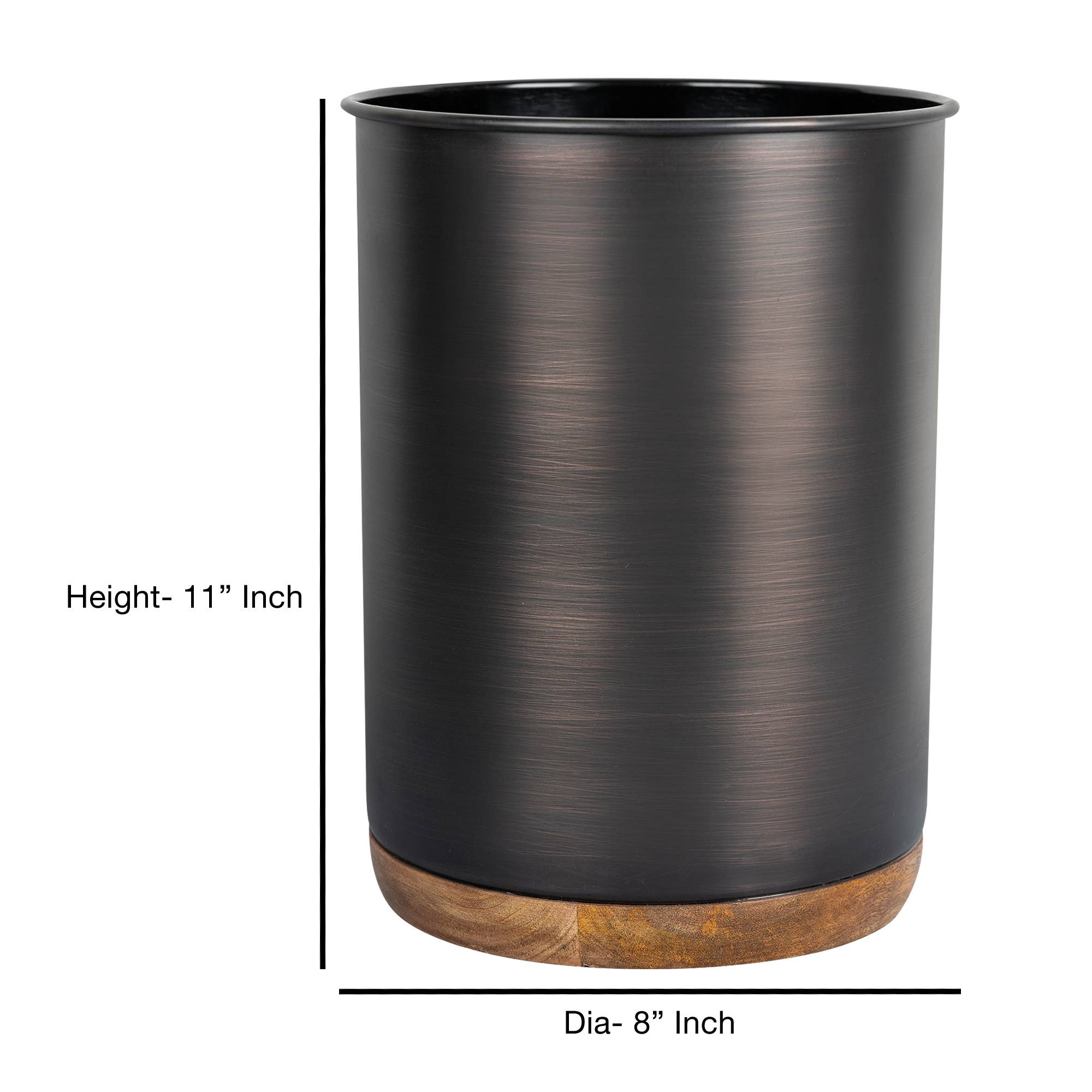 nu steel - Wholesale Trashcan/Trash Bin - Salem Oil Rubbed Bronze & Wood Wastebasket1