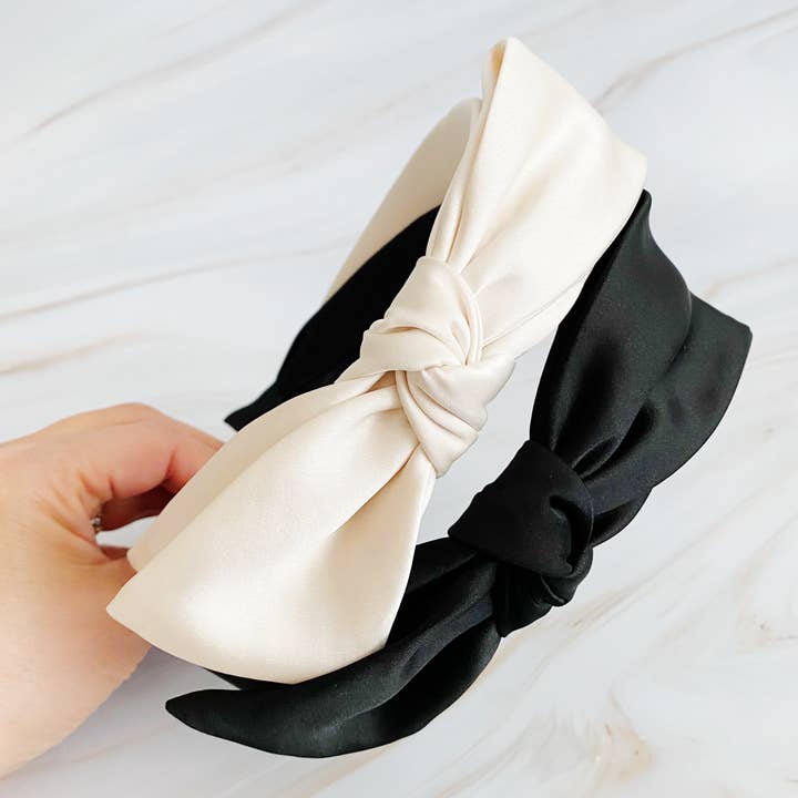 Ellison+Young - Wholesale Fashion Headband - Women's - Tied Satin Side Bow Headband