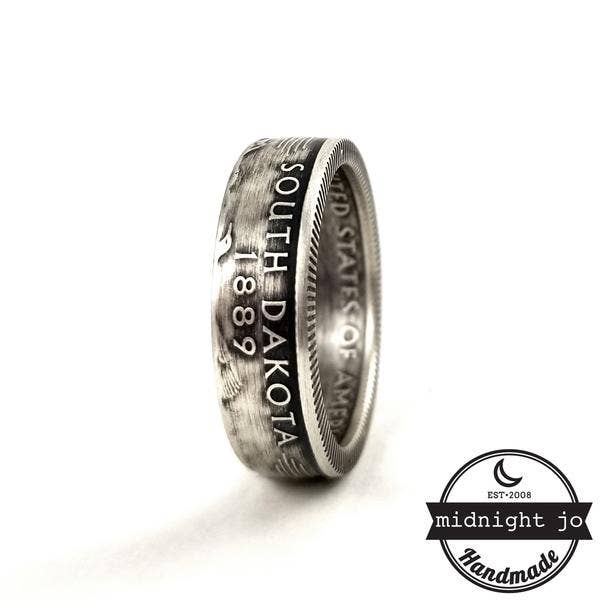 90% Silver South Dakota Quarter Ring for wholesale by Midnight Jo