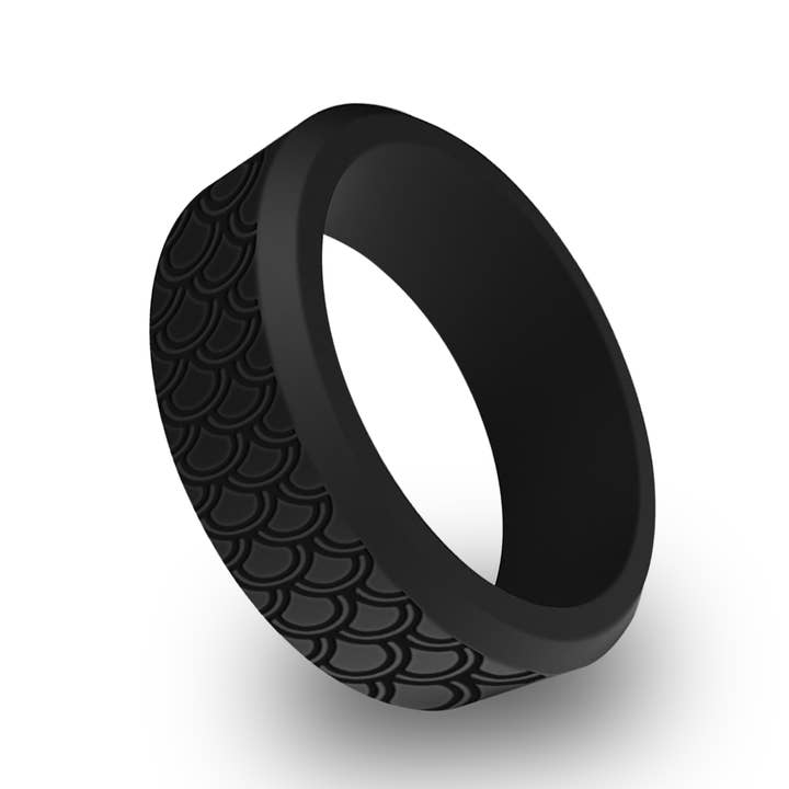 Fish Mermaid Scale Silicone Beveled Ring for wholesale by Wildfire Ring