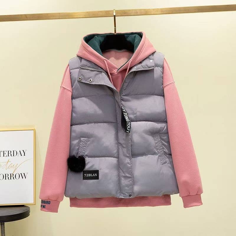 Plush Looks - Vente Veste sans manches – femme - Gilet court en coton à col montant5