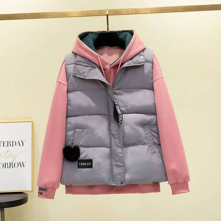 Plush Looks - Vente Veste sans manches – femme - Gilet court en coton à col montant5