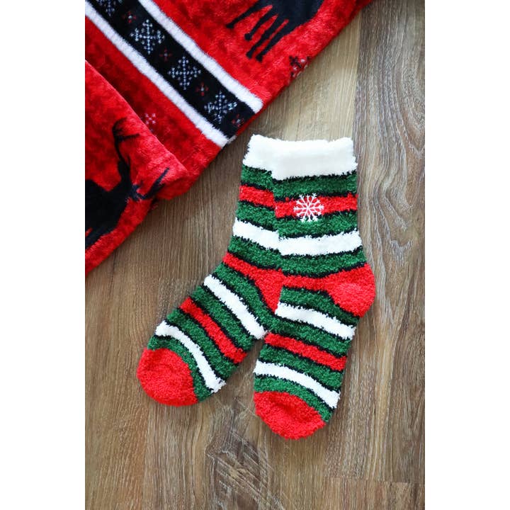 ASSORTED 12 Piece Striped Christmas Pattern Socks Set for wholesale on Faire3