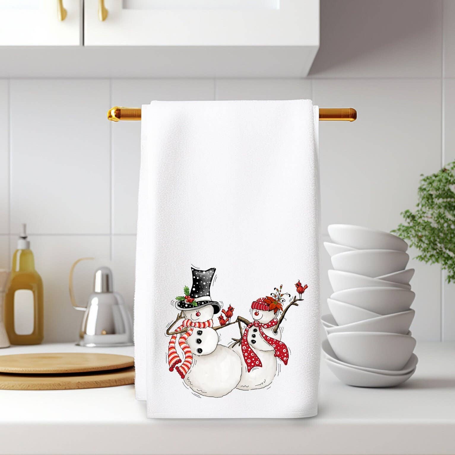 Fernville Creations - Wholesale Hand Towel - Dancing Snowman Seasonal & Holiday Hand Towel Gift