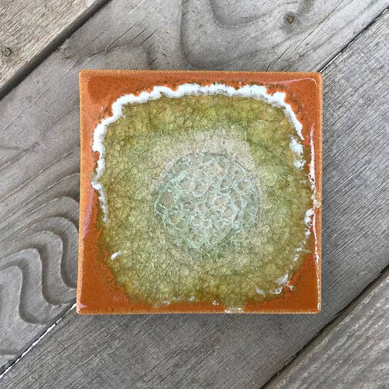 Dock 6 Pottery - Vente Sous-verre - Sous-verre Geode Crackle, individuel, 4 « x 4", verre fondu21