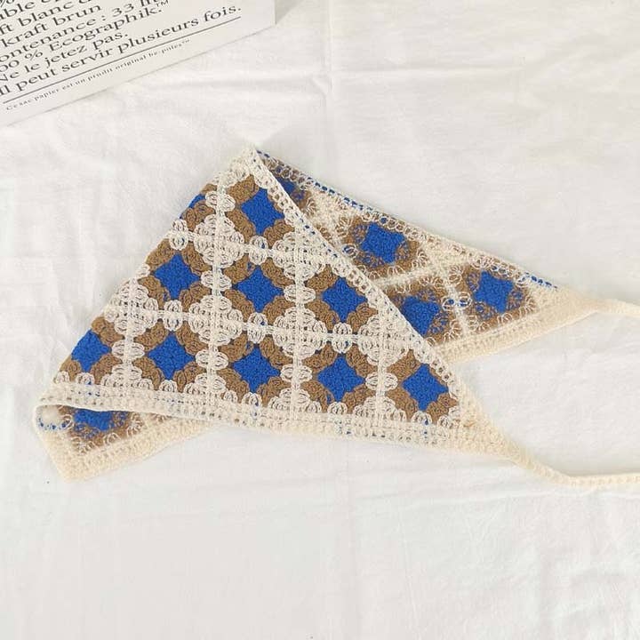 MKS America - Wholesale Bandana - Women's - Cherry Strawberry Floral checkered Crochet Bandana -56colors39