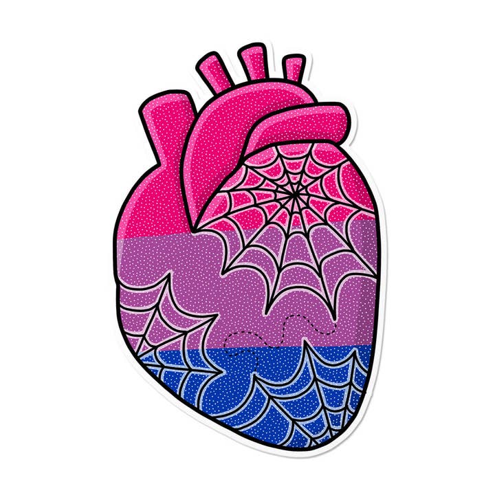 Cuore Anatomico Bisessuale | Adesivo Carino Stregato LGBTQ per la vendita all'ingrosso da parte di That Queer Card Co