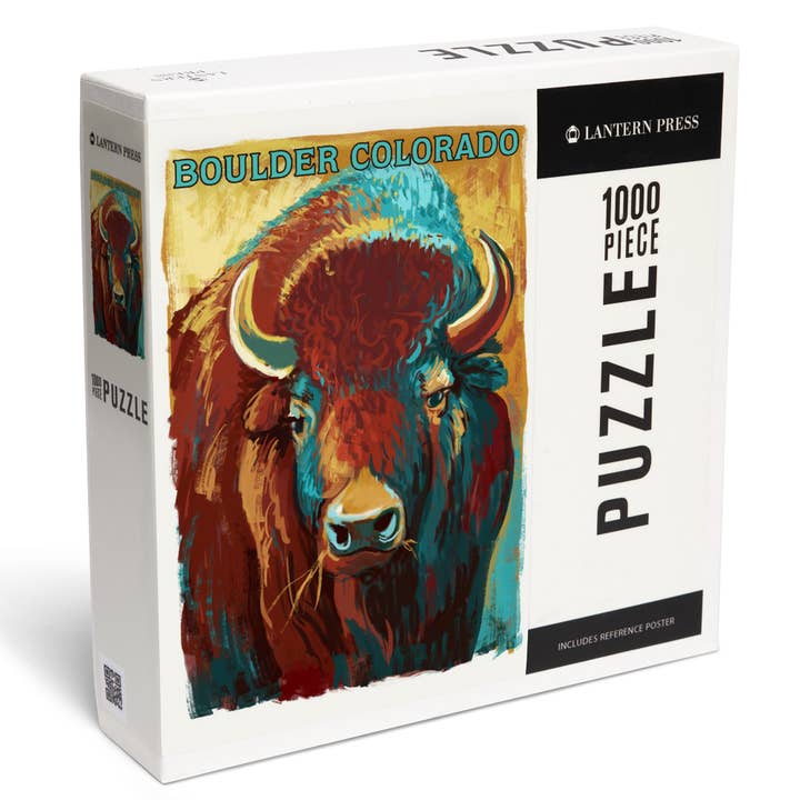 1000 PIECE PUZZLE Boulder, Colorado, Vivid Bison for wholesale by Lantern Press