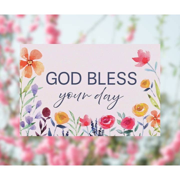 Cottage Garden - Wholesale Bookmark - Itty Bitty Card God Bless Your Day2