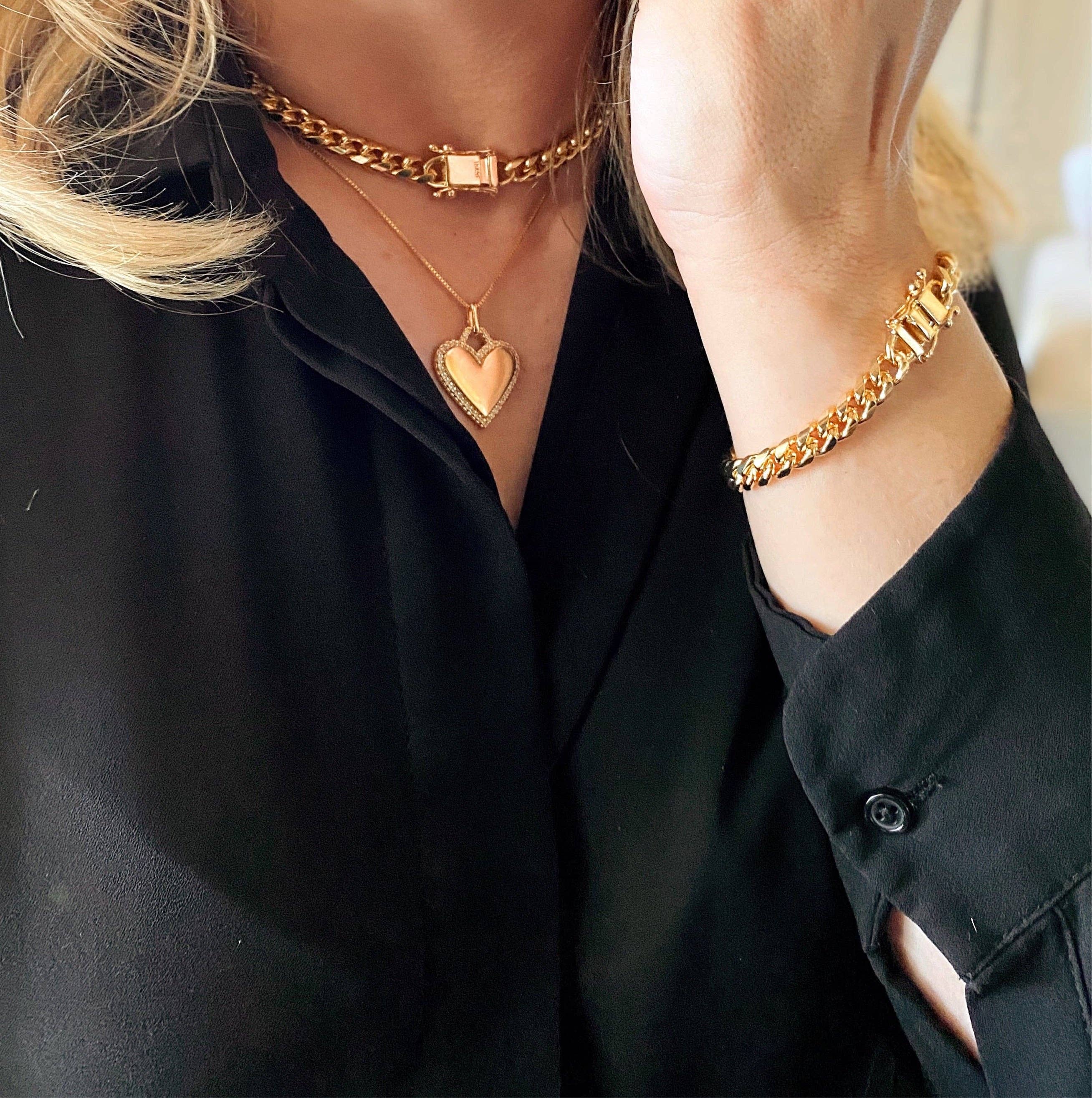 GoldFi - Wholesale Link & Chain Bracelet - 18k Gold Filled Chunky Cuban Bracelet Featuring Box Lock Clasp2