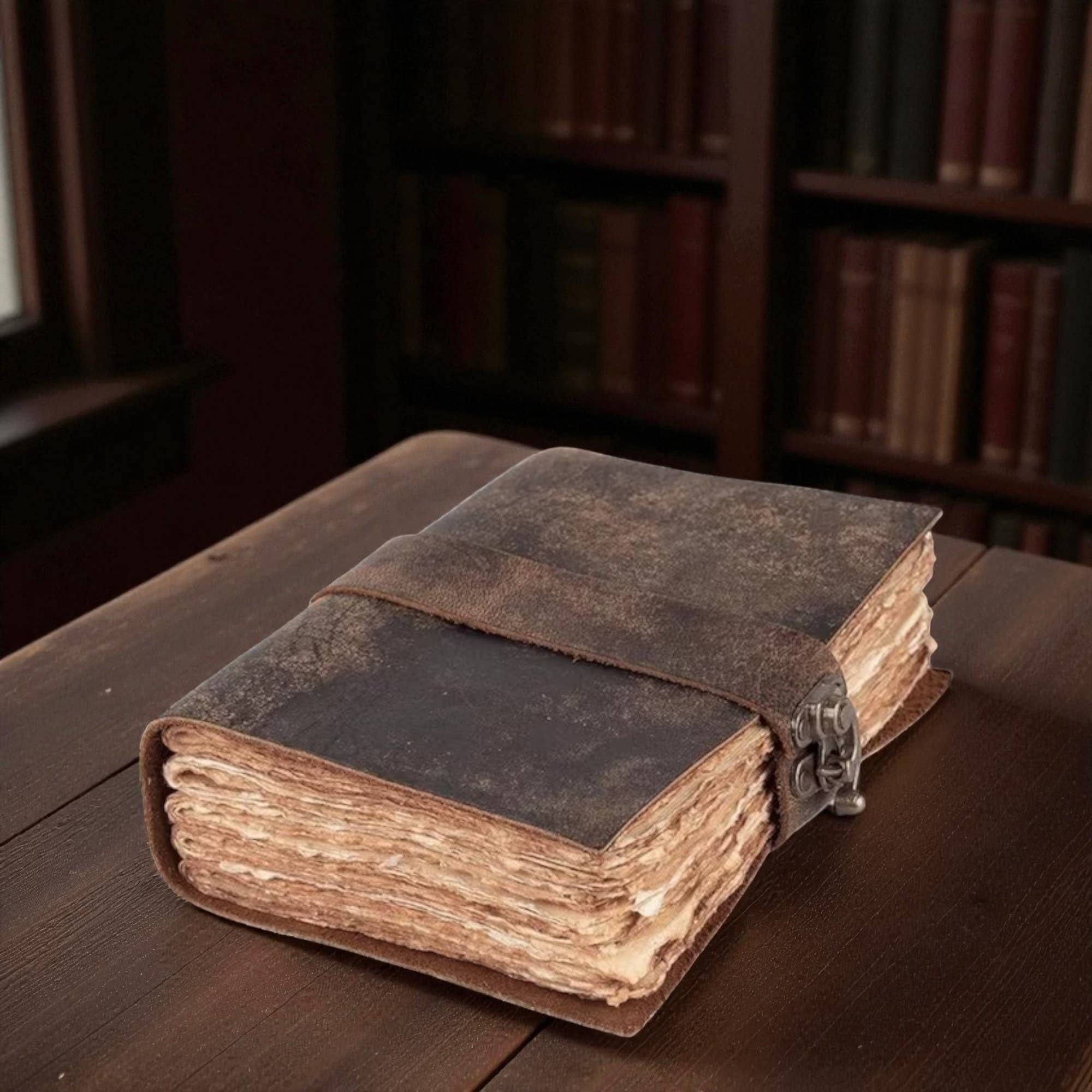 Leatherooze - Wholesale Journal/Diary - buff-brown leather journal with leather strap 7x5 inches4