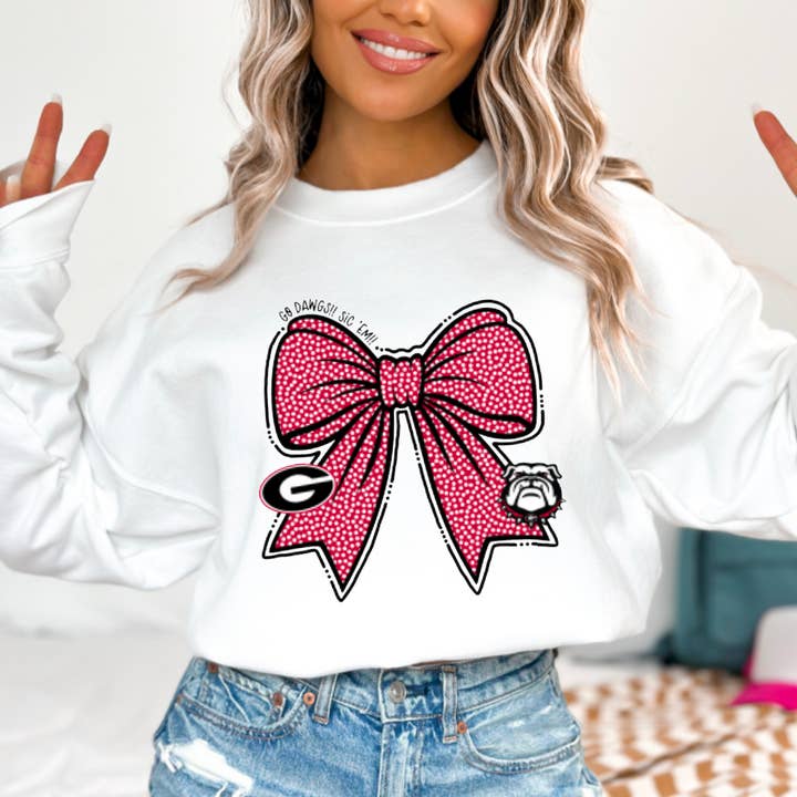 Bulldogs Coquette Bow Sweatshirt Sports Fall Football for wholesale by Gia Gifts Boutique