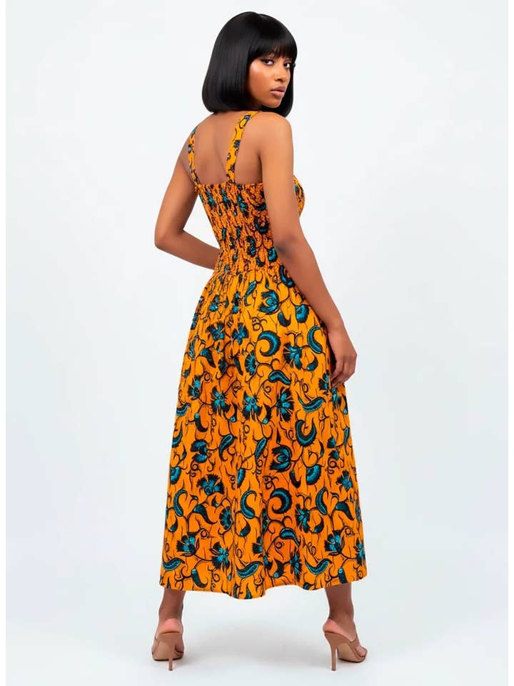 SUESES - Wholesale Dress - Women's - Personalized Long Hand Crafted Wax Fabric Cotton V Neck1