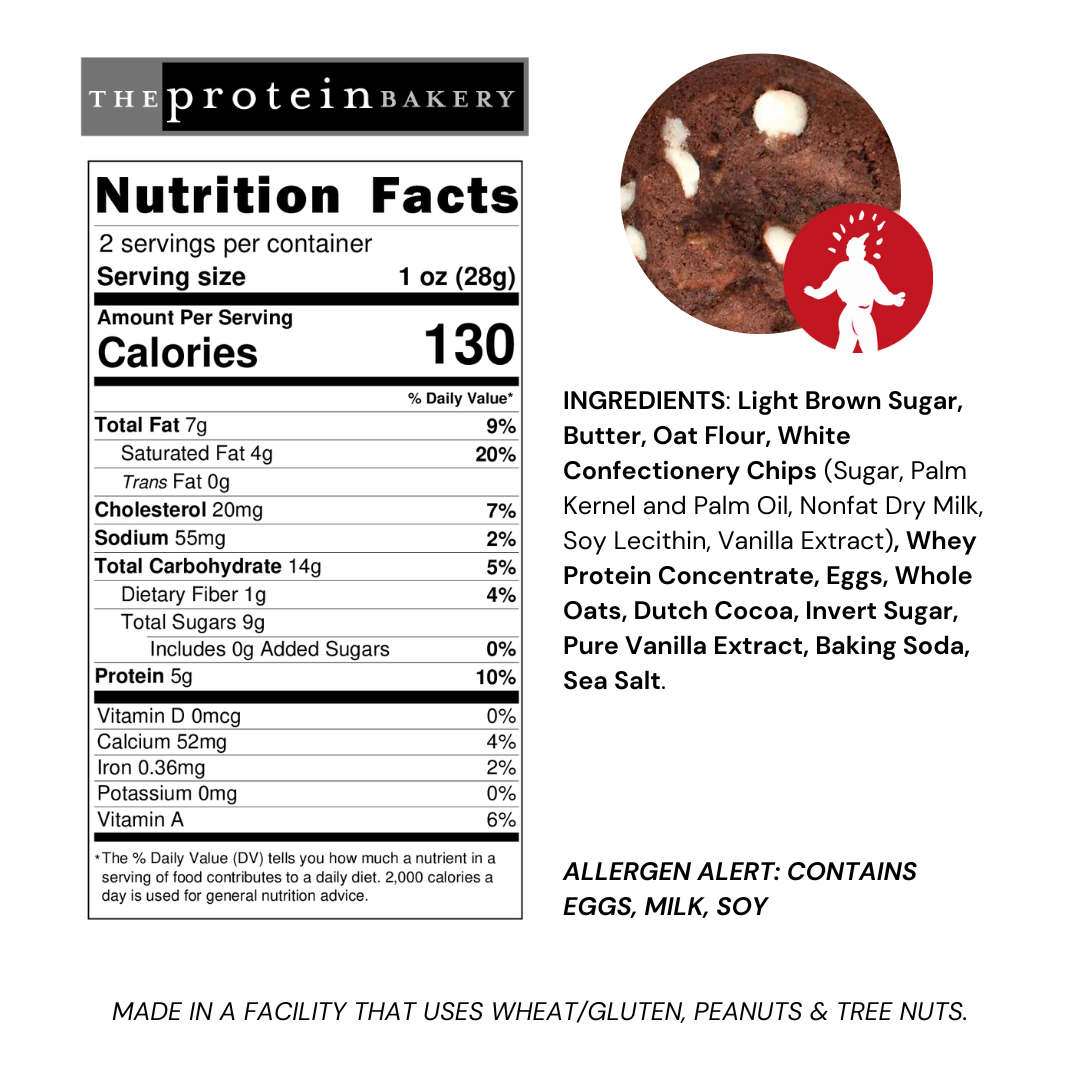 The Protein Bakery - Wholesale Cookie - Chocolate Chocolate White Chip Protein Cookie 2