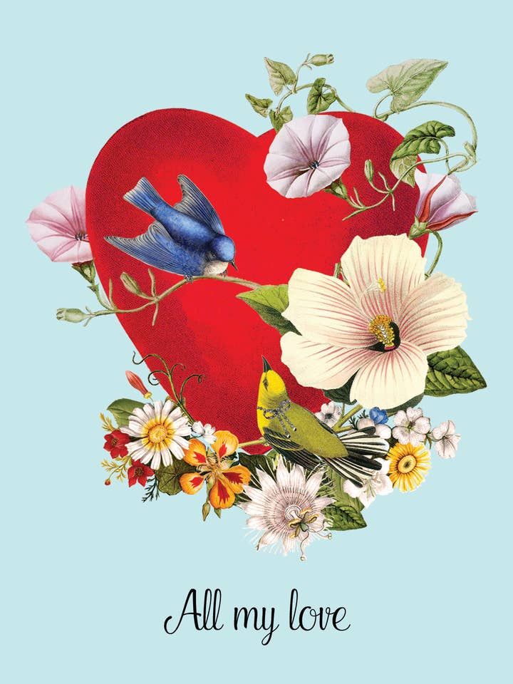 Tutto il mio amore Biglietto d'auguri A2 per la vendita all'ingrosso da parte di P. Flynn Design / Phun House