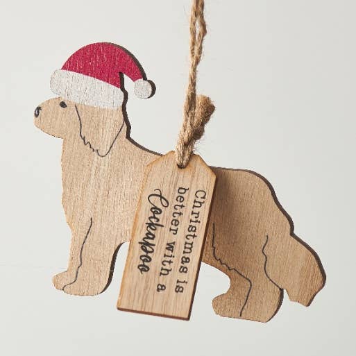 ”Julen är Bättre Med En Cockapoo” Hängare för wholesale av Gainsborough Giftware x Portland Living