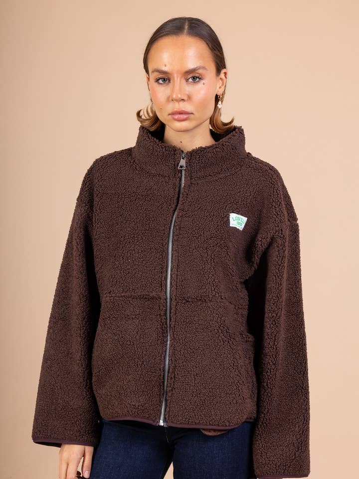 Pépouz' Paris - Wholesale Fleece - Women's - Fleece jacket with zipper closure and patch PV25605