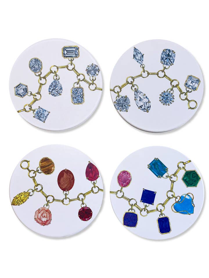 Set di braccialetti e sottobicchieri con diamanti e pietre per la vendita all'ingrosso da parte di Juler's Row