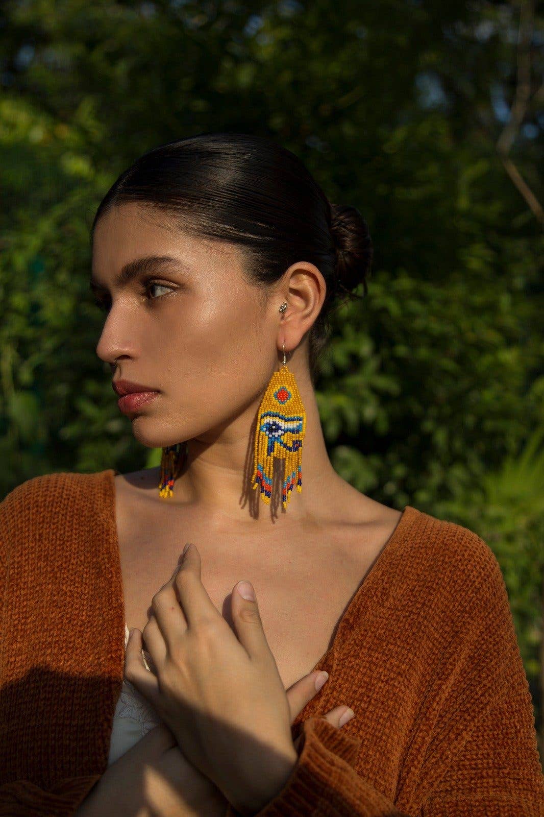 Mother Sierra - Wholesale Kwastjesoorbellen - Oog van Ra - Inheemse Kralenoorbellen Geïnspireerd door het Oude Egypte2