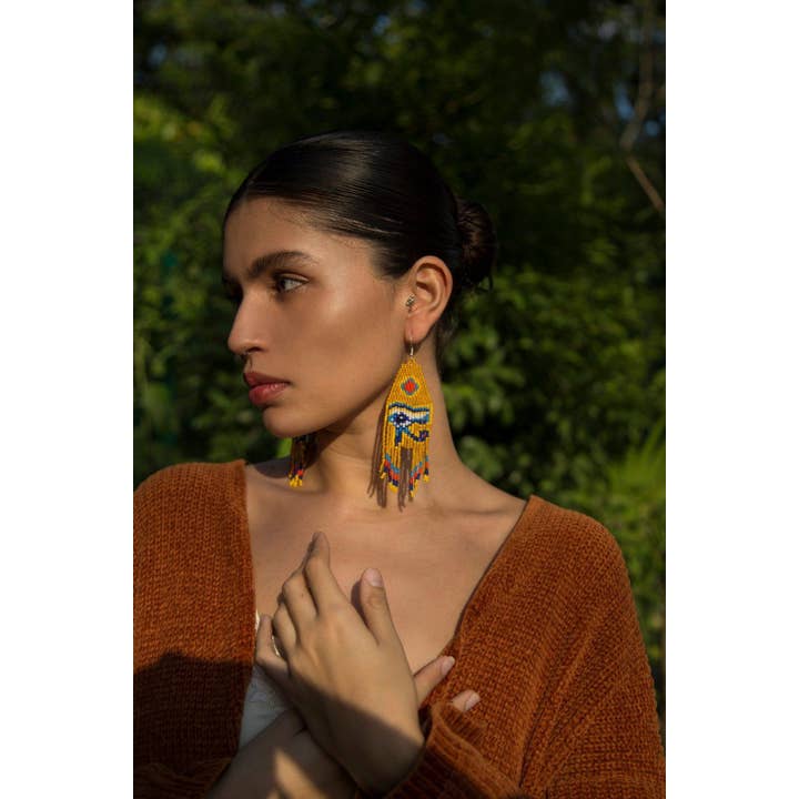 Mother Sierra - Wholesale Kwastjesoorbellen - Oog van Ra - Inheemse Kralenoorbellen Geïnspireerd door het Oude Egypte2