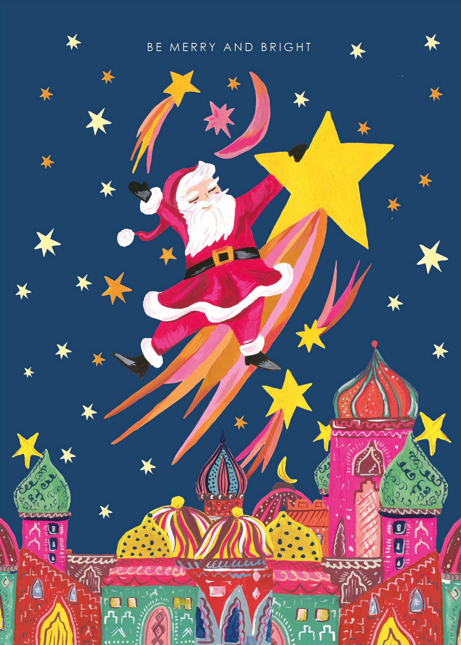 Hutch Cassidy (Greetings Cards and Paper Goods) – wholesale Christmas card – 'Santa on Star' Christmas Greetings Card1