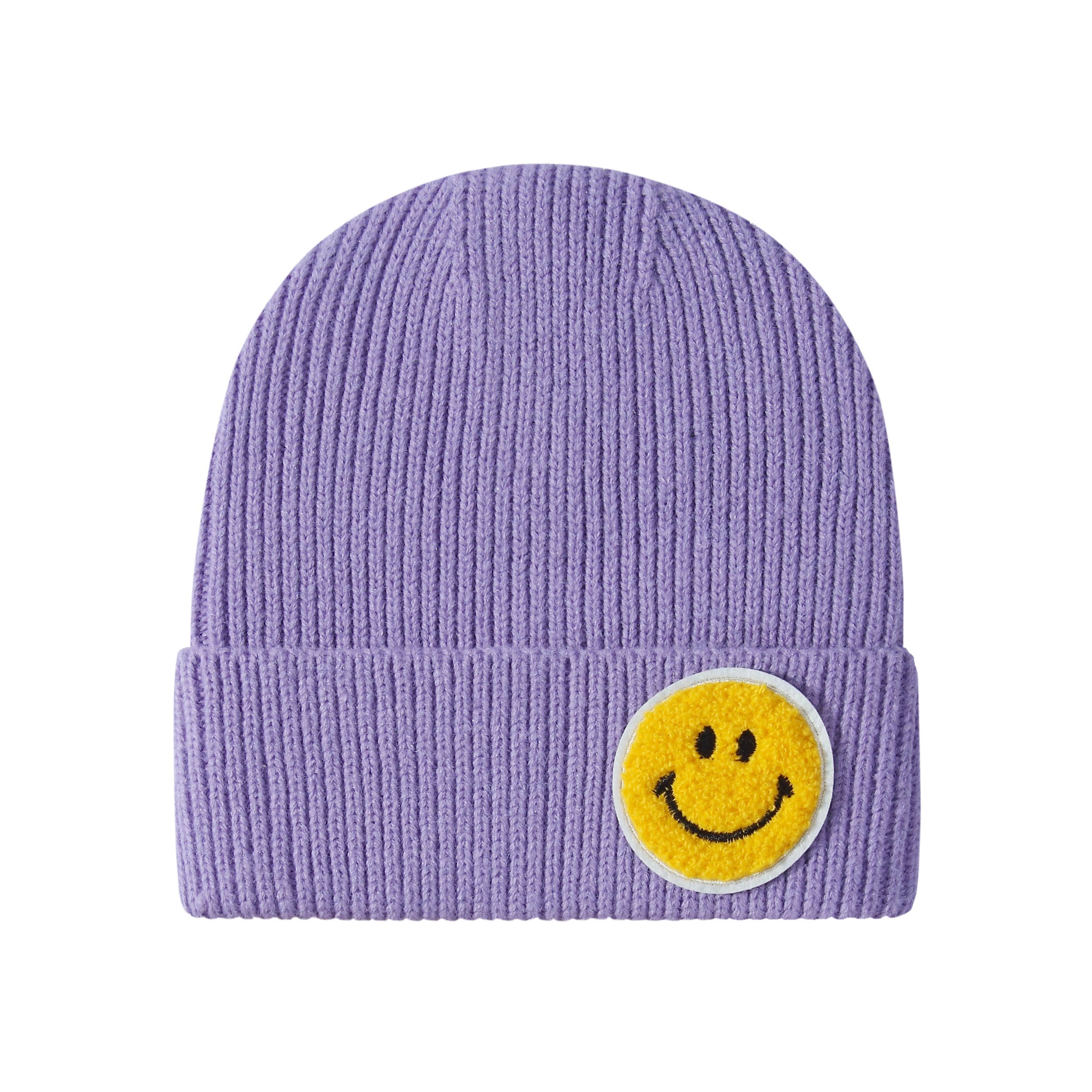 Shop Lev - Wholesale Beanie - Women's - Daily Smile Face Pastel Tone Ribbed Knit Beanie Hat5