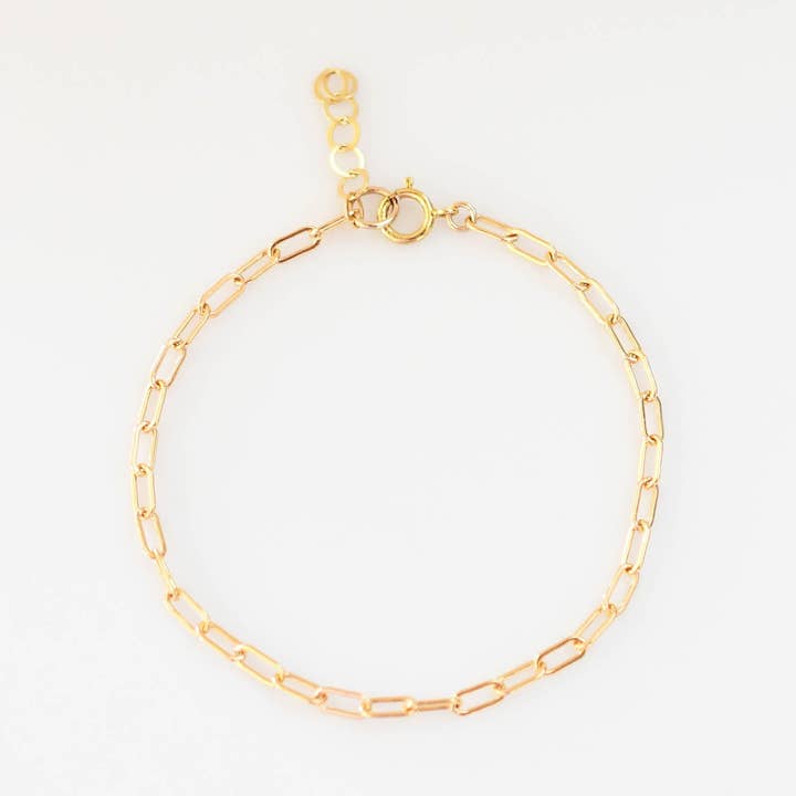 Guld Medium papirclips kæde armbånd for engroshandel hos Loveable