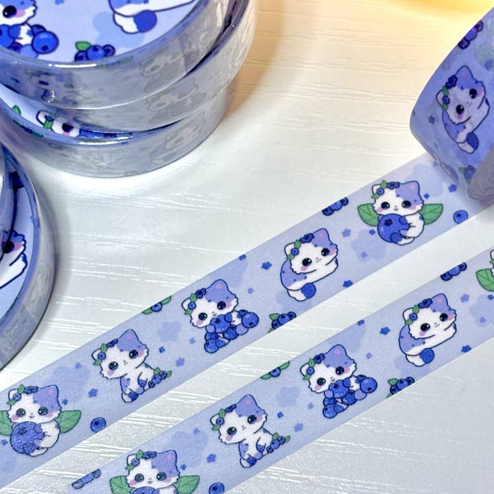 Blueberry Cat Washi Tape for wholesale by owloArt