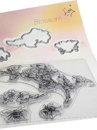 Ensemble de tampons et matrices de découpe Tiny's Blossom pour la vente par Ecstasy Crafts Distributing