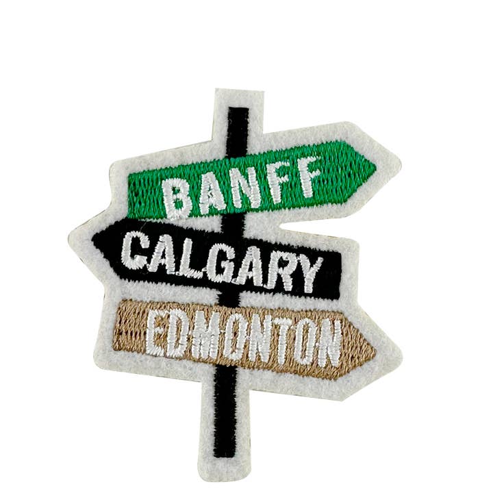 Banff iron-on embroidery patch for wholesale by Northern Icons Canada