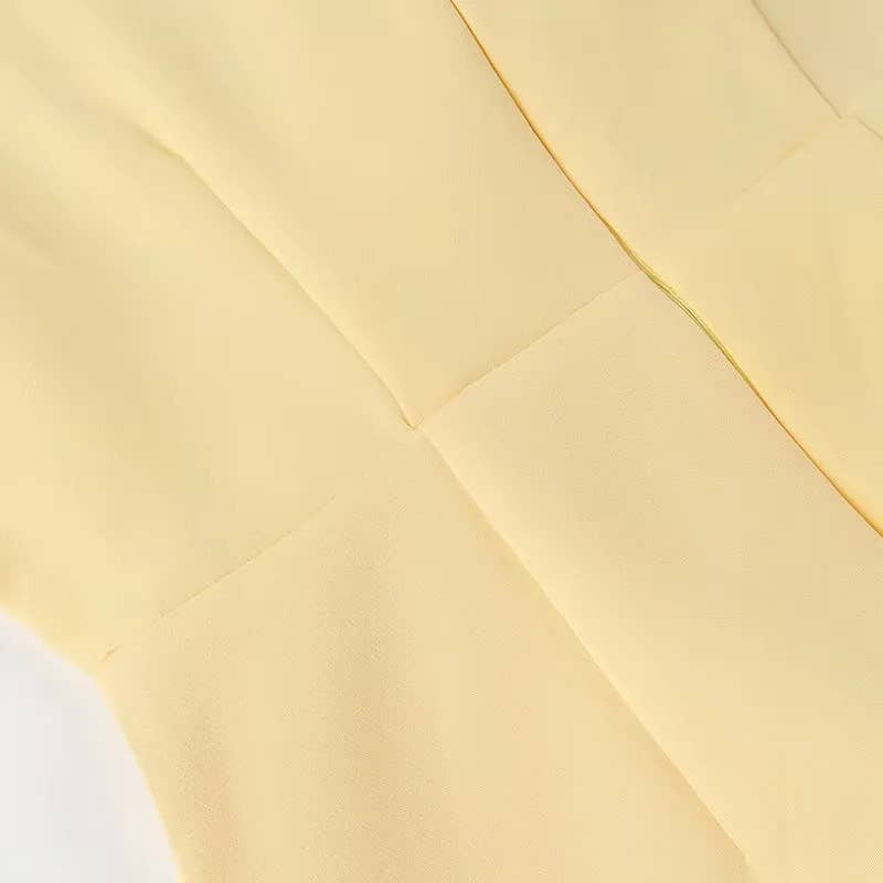 Jaune Robe mini chic à découpes avec nœuds décoratifs en vente sur Faire7