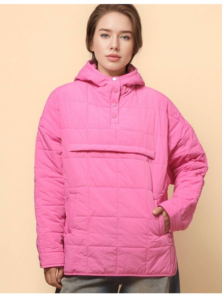 Sweetkama - Wholesale Puffer Jacket - Women's - Ladies Button Pullover Hooded Padded Puff Jacket SKT475517