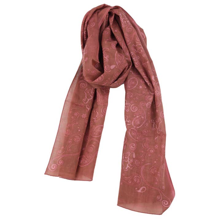 Sunshine Joy - Wholesale Scarf – Women's - Grateful Dead Long Bear Fashion Scarf Marsala3