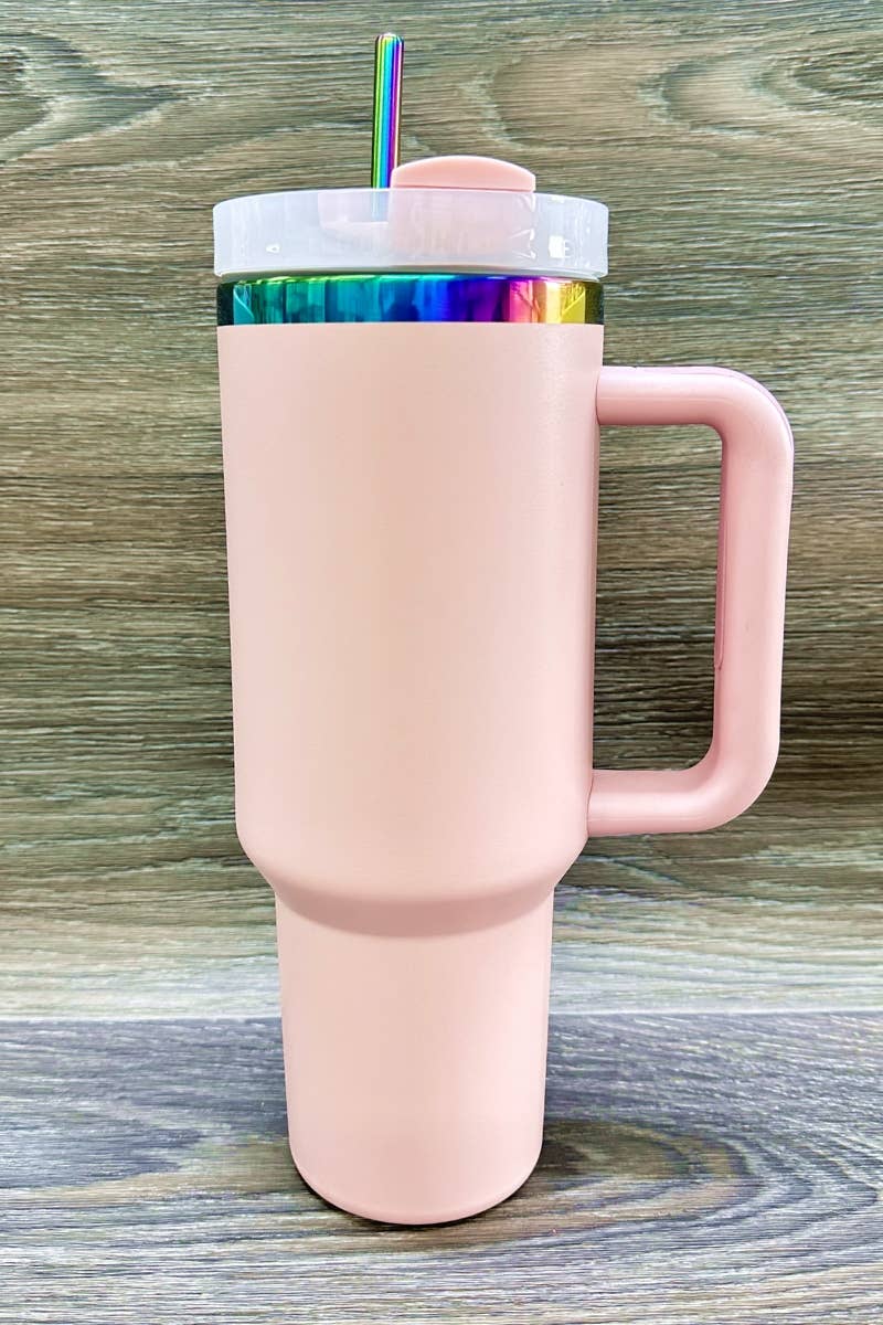 PINK SOLID STAINLESS STEEL TUMBLERS CUP 40oz for wholesale on Faire