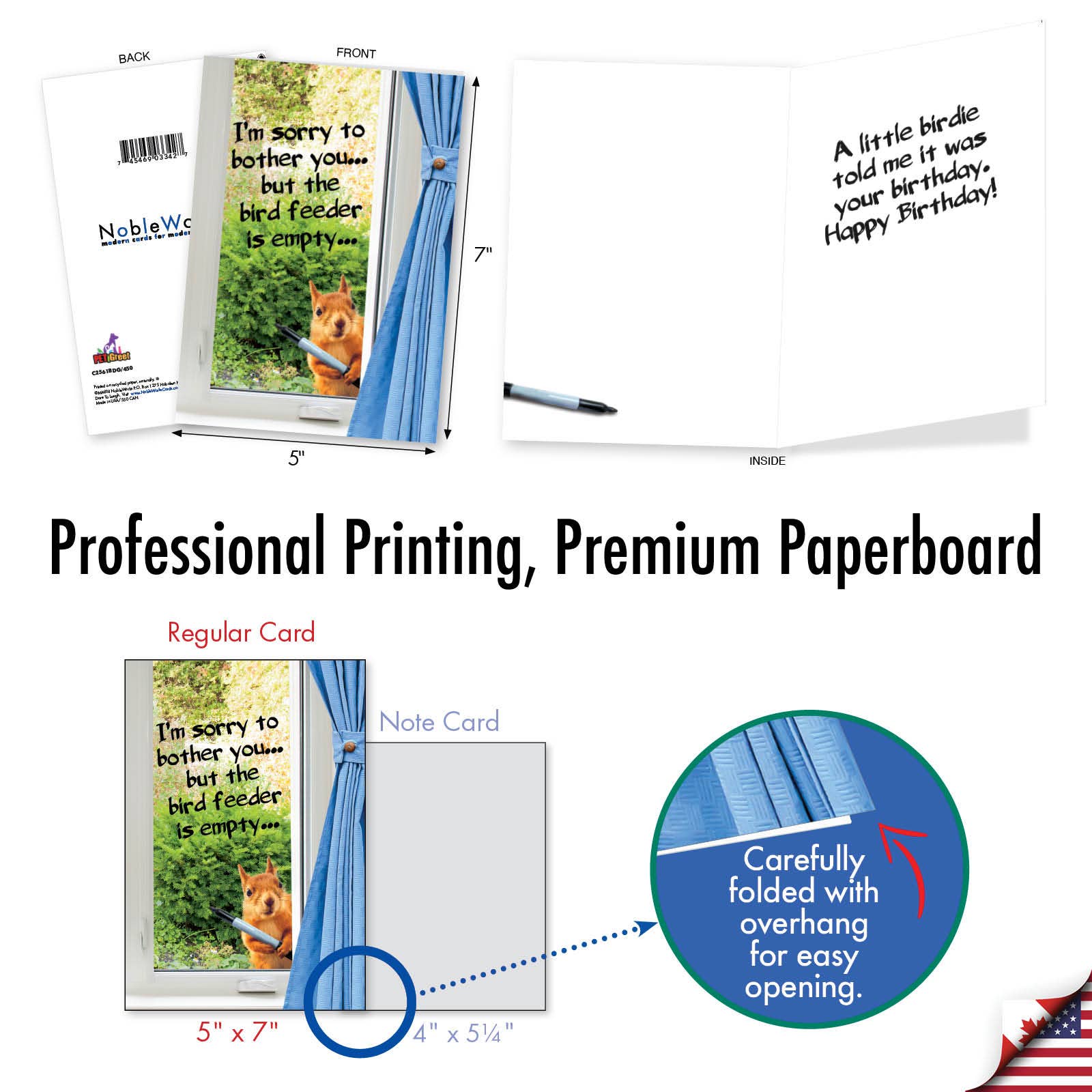 NobleWorks - Vente Cartes d'anniversaire - Carte d'anniversaire - Mangeoire à oiseaux vide3