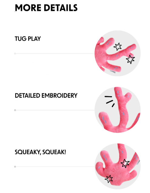 HOWLPOT. USA - Wholesale Pet Plush Toy - Dog - CORAL REEF TOY4