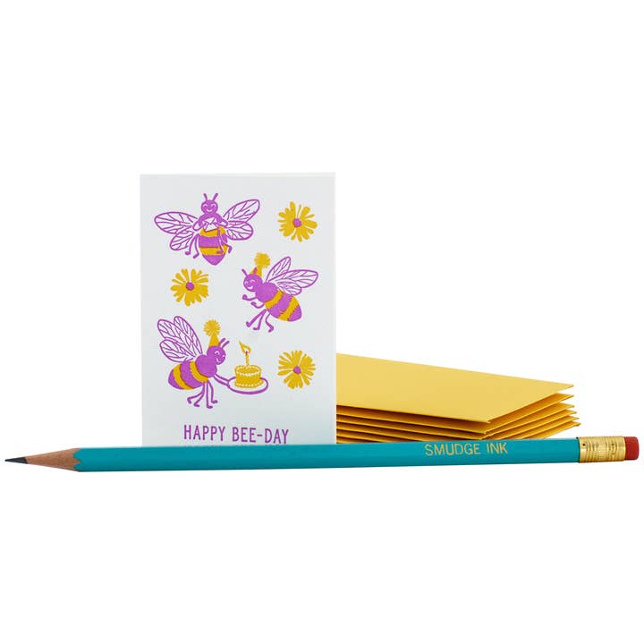 Mini Bee Party Enclosure Card for wholesale by Smudge Ink