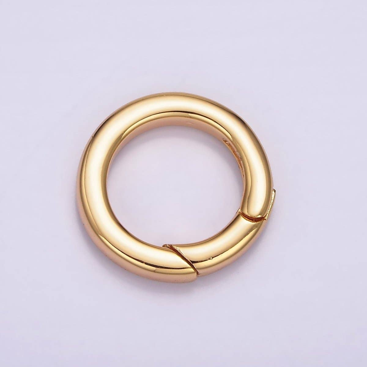 Aim Eternal - Wholesale Craft Supplies - 18K Gold Filled Push Gate Ring Charm Holder Bail for Charm Jewelry Kit Supplies For DIY Jewelry Making | Z-492 - Z-4973