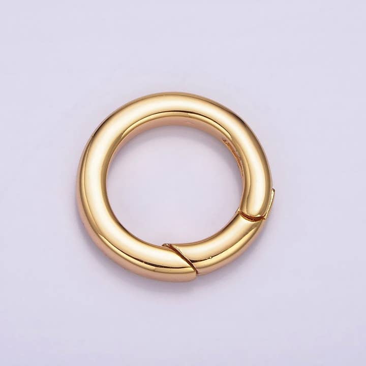 Aim Eternal - Wholesale Craft Supplies - 18K Gold Filled Push Gate Ring Charm Holder Bail for Charm Jewelry Kit Supplies For DIY Jewelry Making | Z-492 - Z-4973