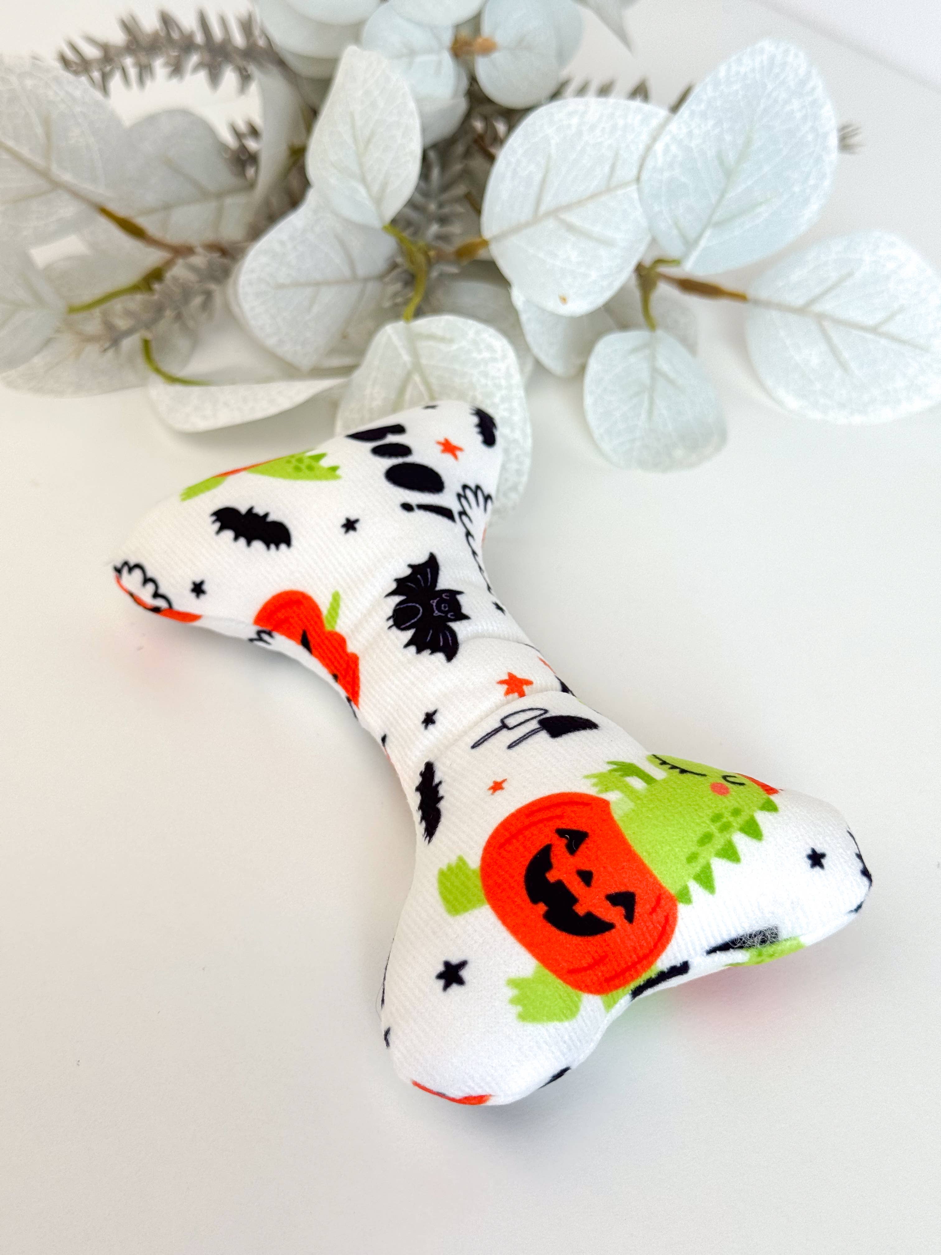 Doggotique – Peluche - Cão por atacado – Osso de pelúcia assustador, brinquedo para cães de Halloween,0