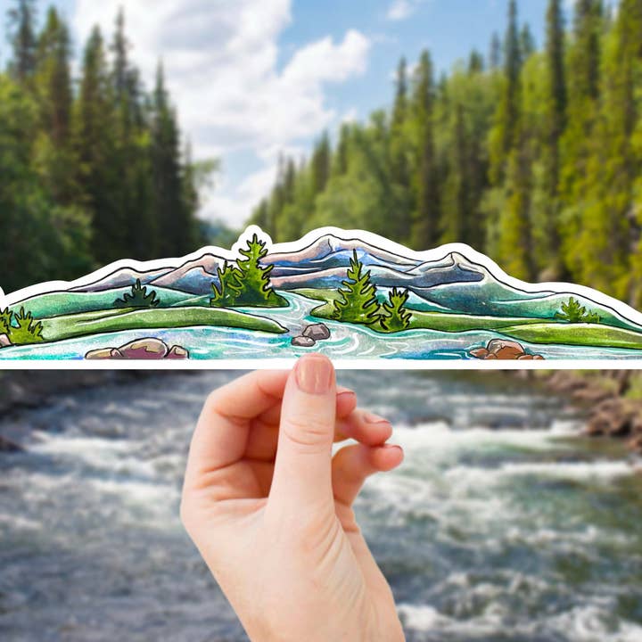 Extra Large Mountain Naturescape Sticker for wholesale by Studio Katie