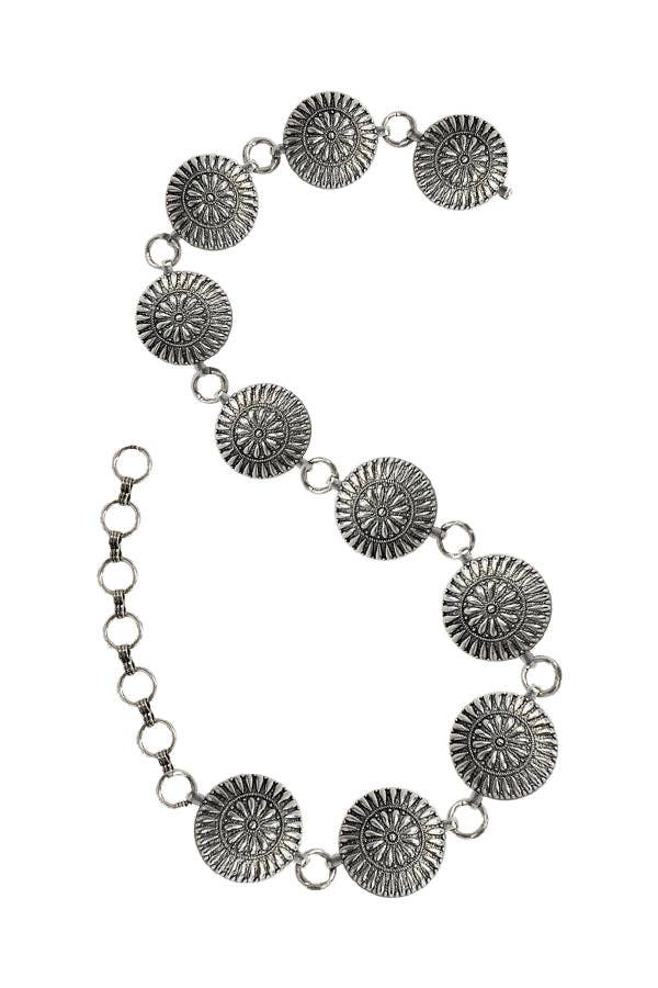 Snowing West - Wholesale Belt - Women's - WESTERN METAL CONCHO CHAIN BELT1